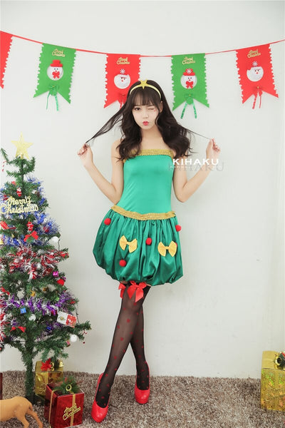 緑 サンタコスチューム クリスマスツリー コスプレ衣装