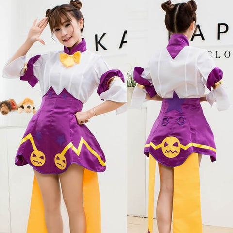 白紫　スカート アイドル風 コスプレ衣装