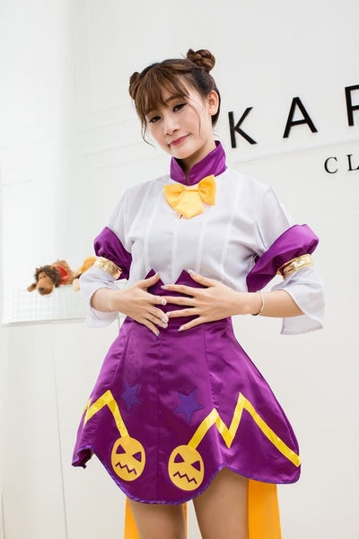 白紫　スカート アイドル風 コスプレ衣装