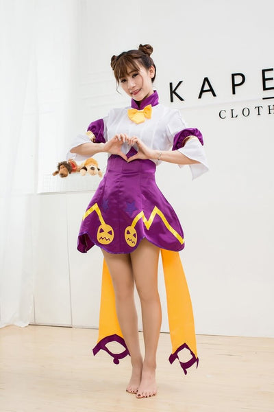 白紫　スカート アイドル風 コスプレ衣装