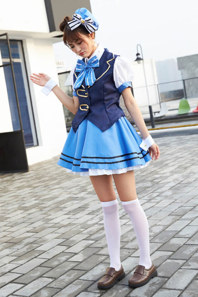 3色 ベスト付き アイドル風 コスプレ衣装